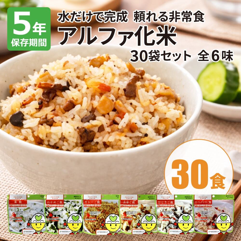 アルファ化米　30袋セット（全6味）